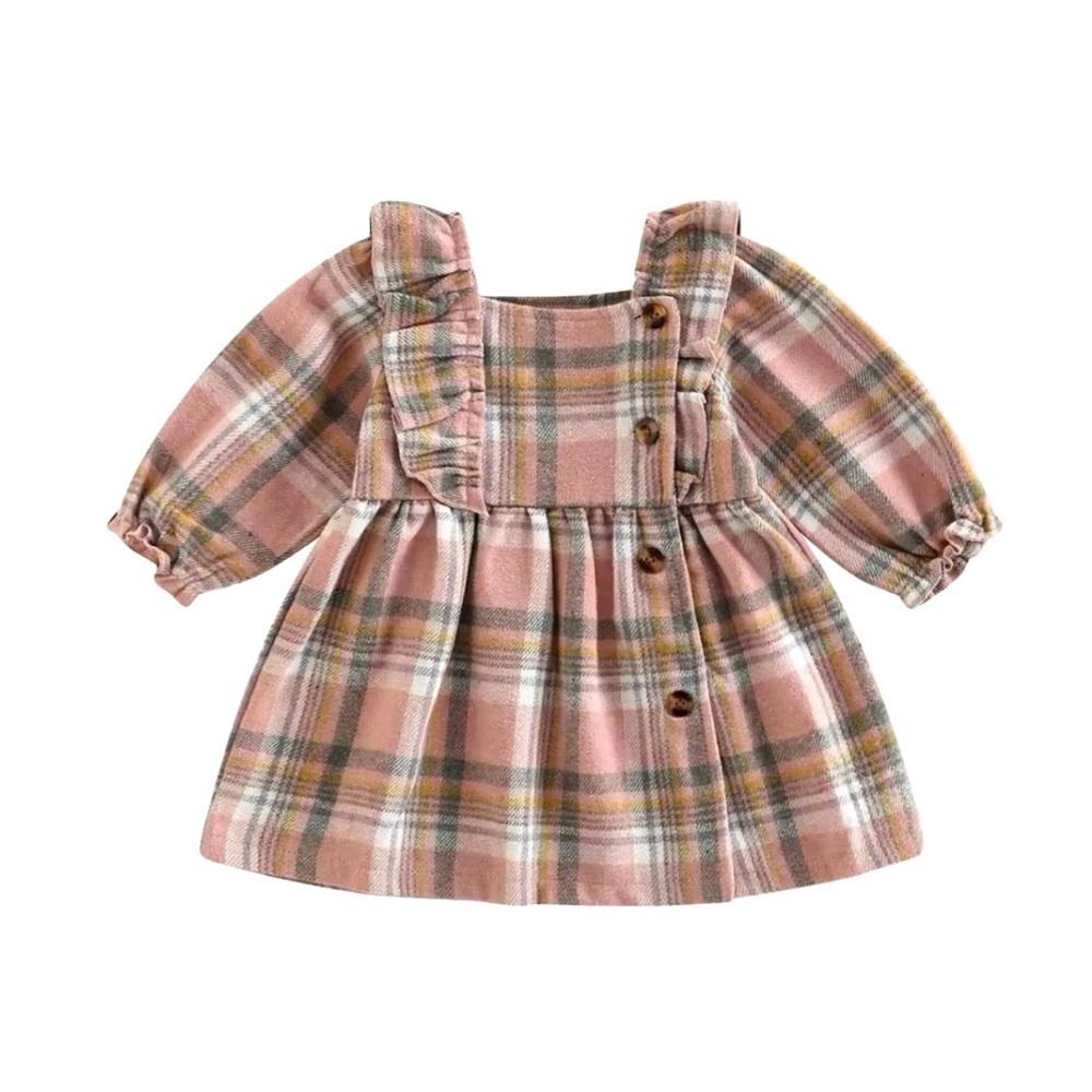 Girl’s Pink Flannel Dress